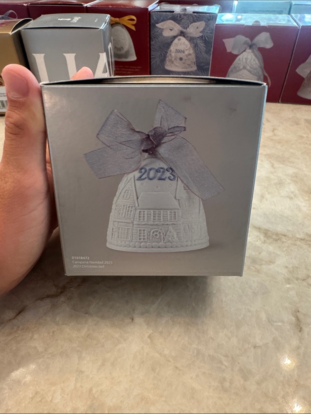 Lladro Silver and White 2023 Holiday Bell Ornament